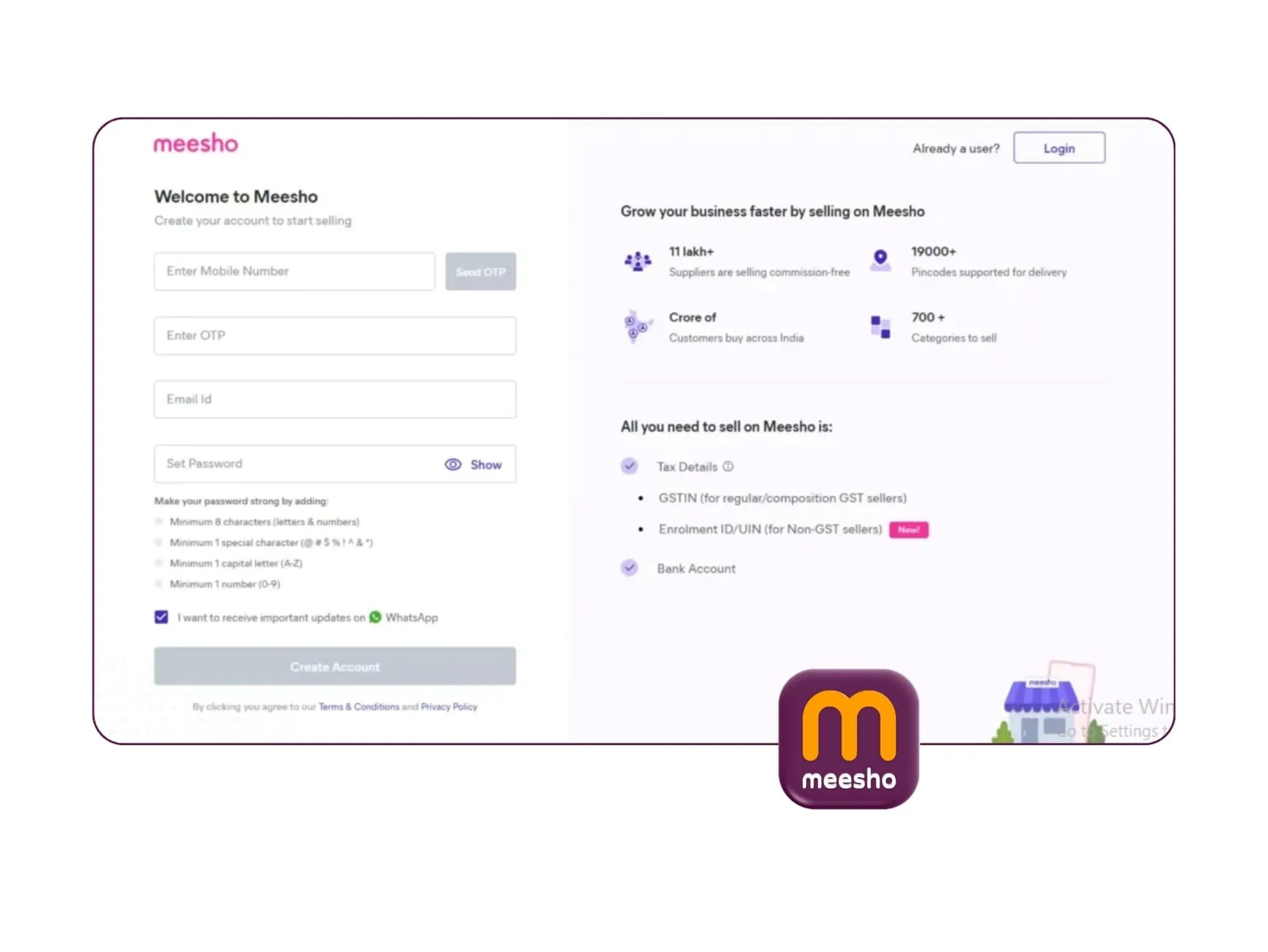 Meesho Account Setup & Optimization